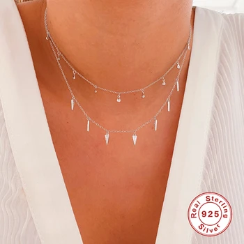 BOAKO Ins Waterdrop Colier Pentru Femei 2020 Argint 925 Bijuterii Colier Farmece Lanturi Pentru Bijuterii Cravată Bijoux Femme #7.7