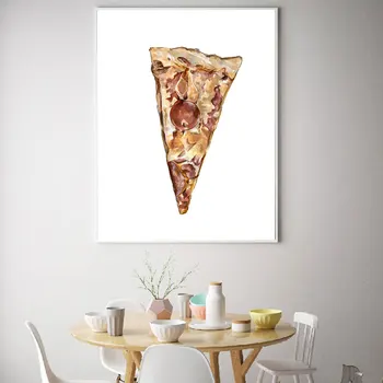 Nordic Decor Acasă Postere Abstracte Alimente Pizza Hamburg Panza Pictura Hd Print De Arta De Perete Poza Pentru Cina De Bucătărie Cameră