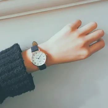 Simplu Vintage din Piele Maro Retro Ceasuri de Moda pentru Femei Casual Femei Cuarț Ceas Ulzzang Popular Brand Reloj Mujer Ceas