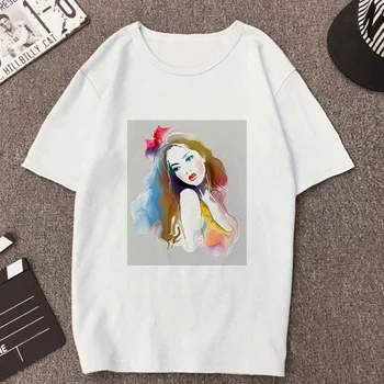 2021 Nou fata Amuzant Harajuku Tricou femei Harajuku Estetica Tricou de Imprimare Casual Streetwear Topuri tricou Femei O-gât Haine