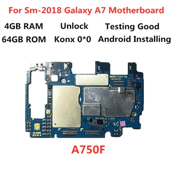 SamuelT Original placa de baza pentru Samsung Galaxy 2018 Galaxy A7 Deblocat placa de baza A750F placa de baza 64GB logica compact