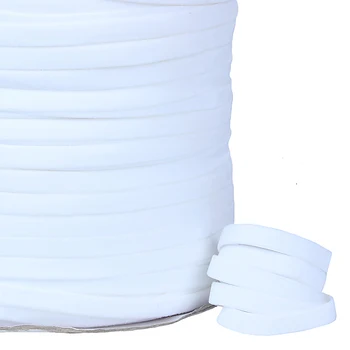 (250 de metri/rola) Flora Panglici 10mm alb de catifea panglică elastică pentru îmbrăcăminte