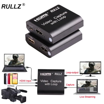 Rullz Buclă Audio Dispozitiv de Captură Video HDMI placa de Captura 4K, 1080P, USB 2.0 Joc Grabber Live Streaming Cutie pentru PS4 DVD-Foto