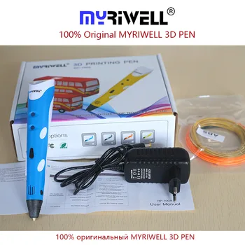 Myriwell 3d pen rp100a cu acces gratuit la abs și pla filament 3d imprimate stilou 3d pixuri Pentru Copii Arte Instrumente de Desen cadou cadou