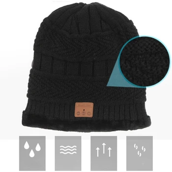Plus Caldura Wireless Bluetooth setul cu Cască Stereo Cap Căști de Muzică Rece de Iarnă Pălărie Cald pentru Noapte Funcționare Pescuit
