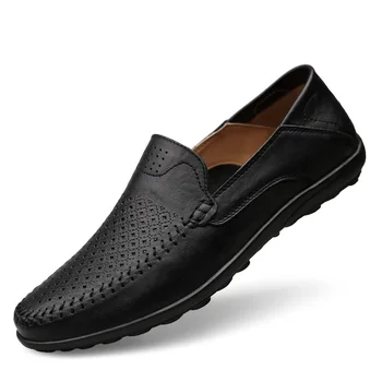 JKPUDUN italiană Mens Pantofi Casual Brand de Lux de Vara Barbati Mocasini din Piele Mocasini Confortabil Respirabil Alunecare Pe Pantofi cu Barca