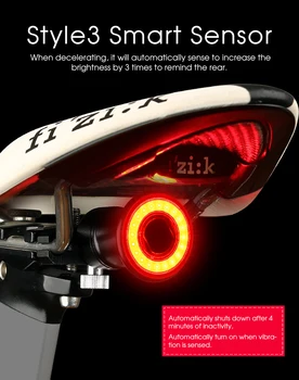 MOVIGOR Reîncărcabile Biciclete Lumina din Spate Smart Auto Frana Senzor de Lumină IPX6 Impermeabil MTB Biciclete Rutier LED-uri de Avertizare Stop