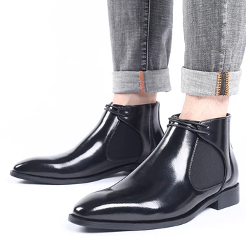 2020 Barbati Ghete Pantofi Cizme Glezna Epocă de Înaltă Calitate, Confortabil Chelsea Cizme de Mens Alunecare pe Pantofi de Lux