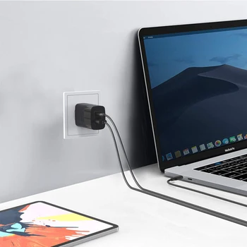 [GaN] 61W Livrare de Energie C USB Încărcător de Perete PD 3.0 Tip C Adaptor pentru MacBook Pro/Air, iPad Pro, iPhone XR/XS/Max/8, Galaxy