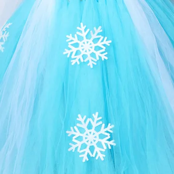 Copii Fete Rochii Tutu pentru Cosplay Petrecere Zăpadă Princess Albastru Copilul Fete pentru Copii Haine de Ziua Rochii