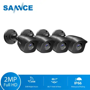SANNCE 2MP 1080P HD Sistem de Supraveghere de Securitate aparat de Fotografiat IR-Cut Viziune de Noapte Înregistrare Audio rezistent la apa de Locuințe Kit Aparat