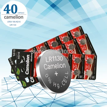 Camelion 40pcs/lot de 1,5 V AG10 LR1130 Alcaline Buton Baterie AG10 389 LR54 SR54 SR1130W 189 LR1130 Baterii Buton