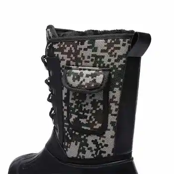 Mari Dimensiuni Pantof de Securitate Om de Camuflaj, Cizme de Lucru Ține de Cald Cizme de Blana de Pluș Cizme de Iarnă pentru Bărbați în aer liber Zăpadă Botas Hombre H16