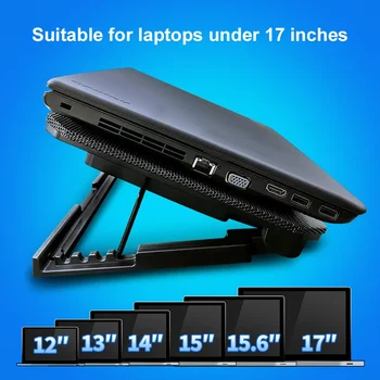 2020 Cooler pentru Laptop de Răcire Pad 2 Porturi USB și Două Ventilatorului de Răcire la Viteză Reglabilă Notebook Stand pentru 12-17 inch