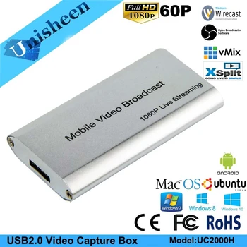 USB2.0 60FPS Android HDMI pentru a CAPTURA VIDEO USB Dongle Joc de Streaming Live Stream Broadcast 1080P OBS/vMix/Wirecast/Xsplit