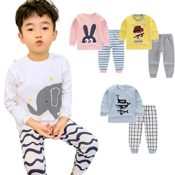 Iarna Pijamale Copii Baby Boy Haine de Bumbac, Pijamale Copii tricou+Pantaloni 2 buc Desene animate Pijamale Pentru Fete Baieti Pijamale Seturi