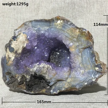 Naturale Agat geode cristal de cuarț specimen mobilier Acasă decor de piatră și de cristal Reiki de vindecare ametist