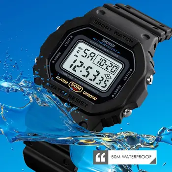 Moda de Lux Digital Ceas SKMEI Brand Ceas de mana Barbati de 2 ori Conta în Jos Ceasuri Sport Led Ceas Deșteptător Bărbați 50M rezistent la apa Om