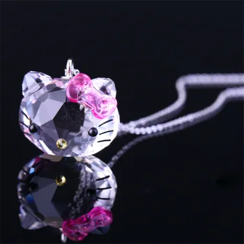 Moda bijuterii de înaltă calitate, farmec și drăguț pisica roz de cristal pandantiv colier feminin clavicula lanț pandantiv femei