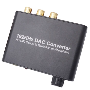 192KHz Digital Analog Converter 5.1 CH DAC Optic SPDIF Coaxial RCA Cu 3.5 mm Control Volum Suport Dolby AC3 DTS