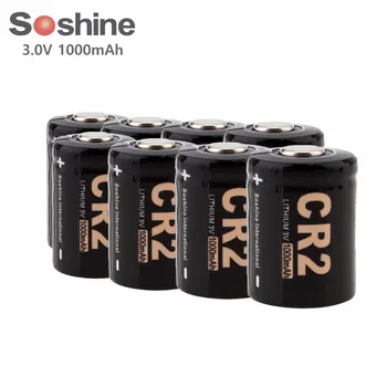 8pcs/lot Soshine 3V 1000mAh Baterie Litiu CR2 Baterii pentru Lanterne LED-uri Faruri de Bicicletă Lampa