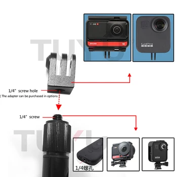 TUYU Aluminiu selfie stick braț de extensie negru suport pentru insta360 O R X Gopro Max invizibil selfie stick suport Accesorii