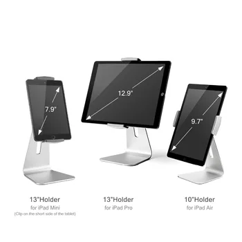 Aliaj de aluminiu 7-13 inch Tablet PC Stand Ecran de 360 de Rotație Unghi de Vizualizare de 180 de Grade Ajustabil pentru iPad Mini Pro Suprafață