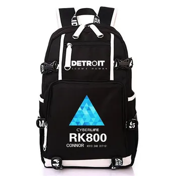 Detroit a devenit om Rucsac RK800 Geanta de Umar de Călătorie Sac de Școală pentru Adolescenti Fată Băiat Casual de Încărcare USB Laptop Mochilas