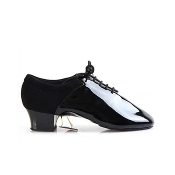 Adidasi Pantofi de Dans sală de Bal Pantofi latină Jazz Import din piele de brevet Confortabil toc profesionale High - end Negru cu toc de 4.5 cm