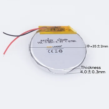 R40350 403535 3.85 V 435mAh baterie Reîncărcabilă li-Polimer baterie Rotundă Pentru ceas Inteligent