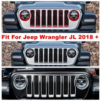 Frontal, Lumini Becuri si Grila de Gratar Decor Inel Acoperi Trim Fit Pentru Jeep Wrangler JL 2018 2019 2020 ABS Exterior Refit Kit