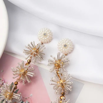MWSONYA Stil coreean Handmade Cristal Legăna Picătură Cercel pentru Femei Brand Declarație Cercei Perla Mireasa, Bijuterii de Nunta