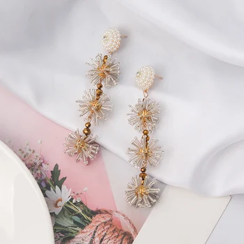 MWSONYA Stil coreean Handmade Cristal Legăna Picătură Cercel pentru Femei Brand Declarație Cercei Perla Mireasa, Bijuterii de Nunta