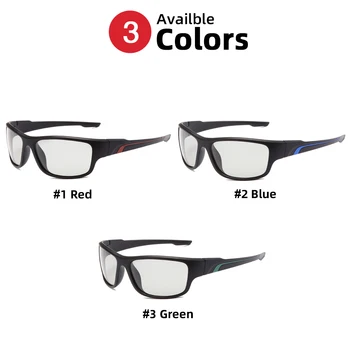 VIVIBEE Bărbați Sport Fotocromatică ochelari de Soare cu Lentile Polarizate Negru Mat UV400 Masculin Cameleon Decolorarea Ochelari