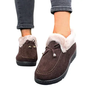 Toc scăzut Caldă Non-alunecare de Bumbac Cizme Femei de Iarna Plus Căptușite cu Bumbac Pantofi Cizme Plate YS-CUMPARA