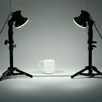 CY 2 buc studio foto flash lampă cu LED-uri de fotografie de studio bec portret soft box umple lumini bec + 2*37CM stand lumina
