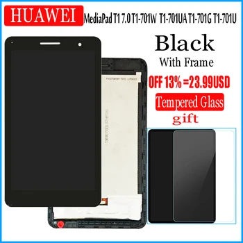 7 inch Display LCD si Touch Screen cadru Pentru HUAWEI MediaPad T1 7.0 3G T1-702U 702 702U 702U T1-702 Digitizor tabletă de Asamblare