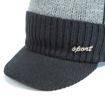 Unisex De Iarna Cald Pălărie De Moda De Iarnă Beanie Hat Pentru Barbati Si Femei De Iarna Căciulă De Lână Eșarfă De Blană Capac Gros Cozoroc Pălărie Tricotate