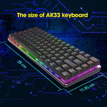 [NEW Version] Ajazz AK33 Tastatură Mecanică de Gaming RGB lumina de Fundal engleză/rusă Layout 82 de Taste Anti-Ghosting Negru/Albastru Comutator