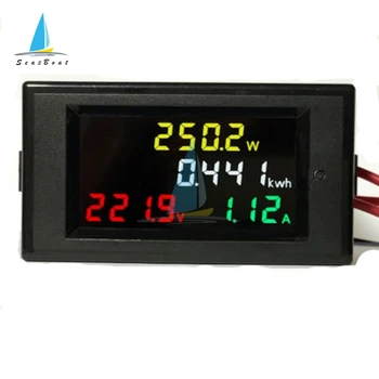 Digital AC Voltmetru Ampermetru de Alimentare a Contorului de Energie AC 80.0-300.0 V/AC 200.0-450.0 V 0-100A HD Ecran Color 180 de Grade fără Cusur LED