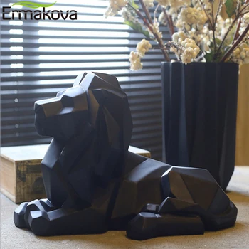 ERMAKOVA Moderne Abstracte Leu Sculptura Rășină Animal Statuie Figurine Geometrice Stil Desktop Acasă Decor de Birou