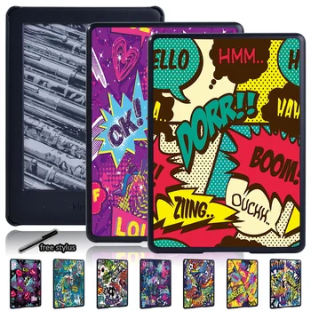 Graffiti Model Slim Tablet Caz pentru Amazon Kindle EReader Paperwhite 1/2/3/4/Kindle 10 Gen 2019/8 Gen 2016 + Stylus Gratis