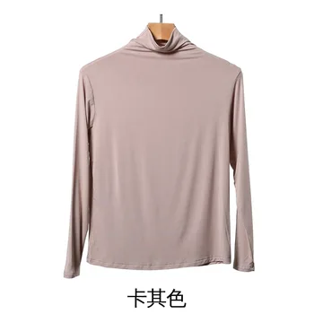LXS22 Noua culoare solidă slim fit all-meci moda casual cu mâneci lungi t-shirt