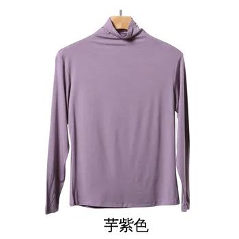 LXS22 Noua culoare solidă slim fit all-meci moda casual cu mâneci lungi t-shirt